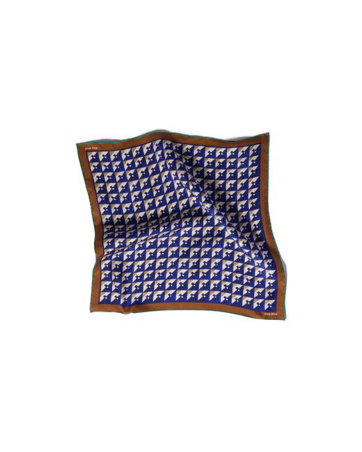 Miu Miu Blue Printed Silk Scarf