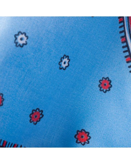 Miu Miu Blue Printed Twill Scarf