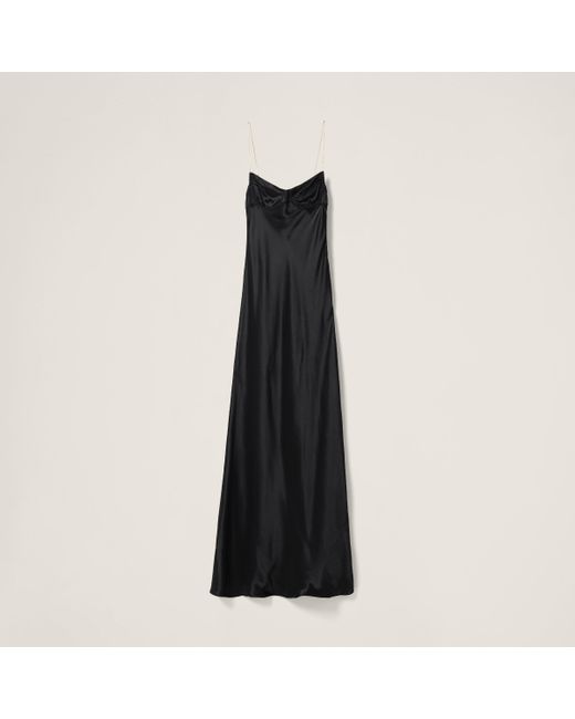 Miu Miu Black Long Satin Dress