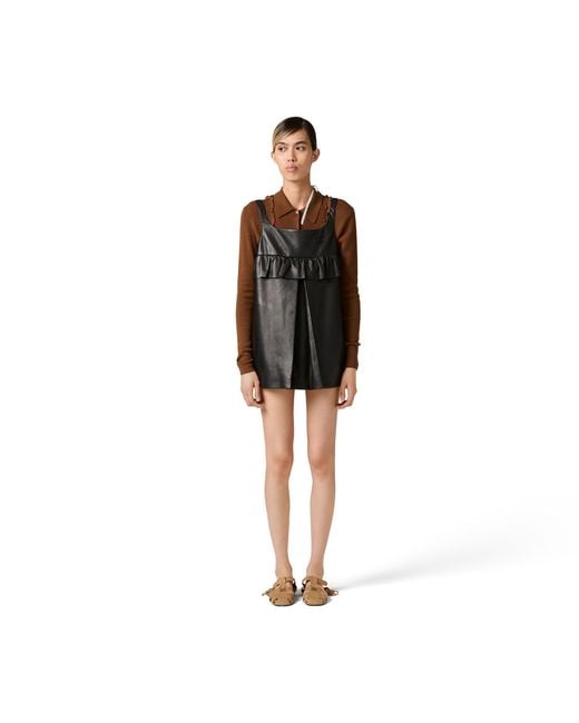 Miu Miu Black Nappa Leather Mini-Dress