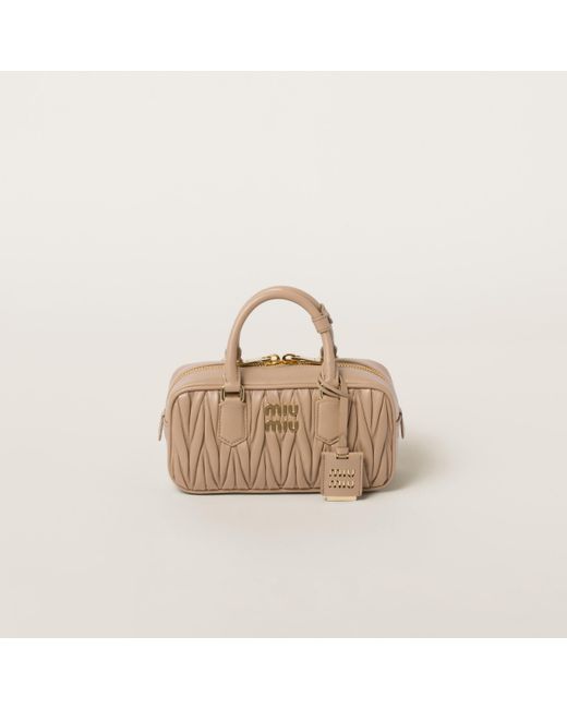 Miu Miu Natural Arcadie Matelassé Nappa Leather Bag