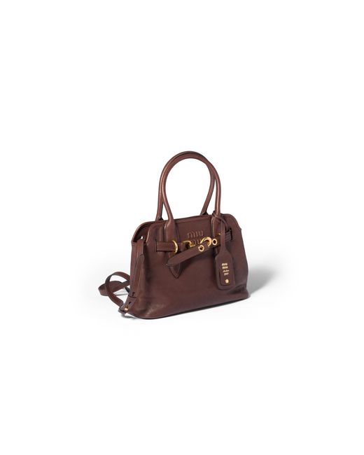 Miu Miu Brown Aventure Nappa Leather Bag