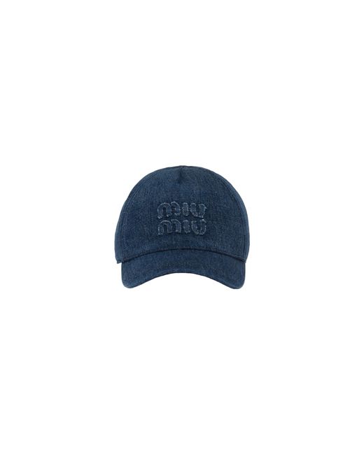 Miu Miu Blue Denim Baseball Cap