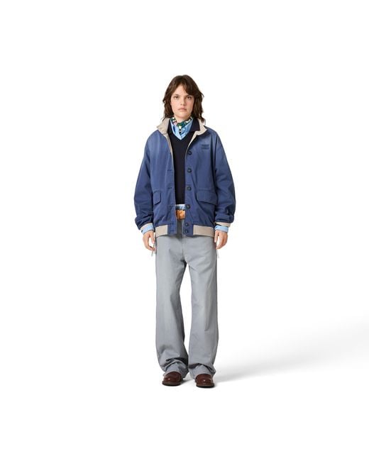 Miu Miu Blue Old Washed Twill Blouson Jacket
