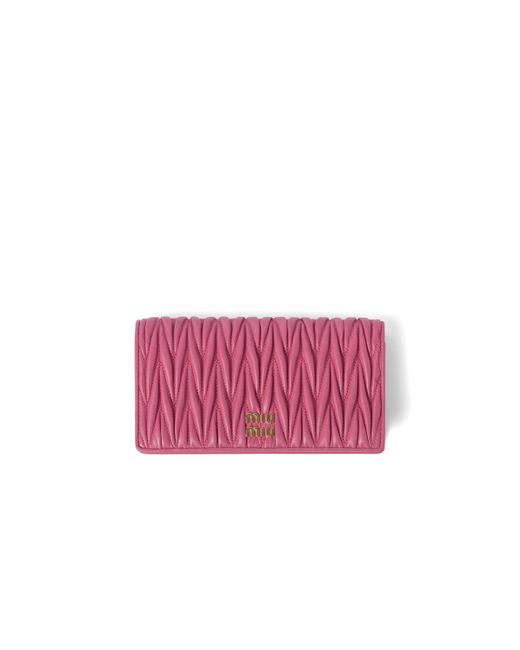 Miu Miu Pink Matelassé Nappa Leather Smartphone Case