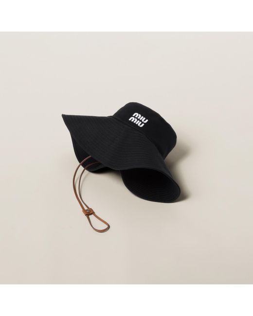 Miu Miu Black Drill Hat