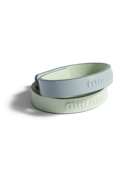 Miu Miu Blue Leather Bracelets