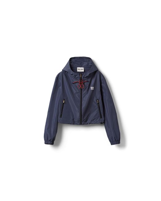 Miu Miu Blue Technical Fabric Blouson Jacket