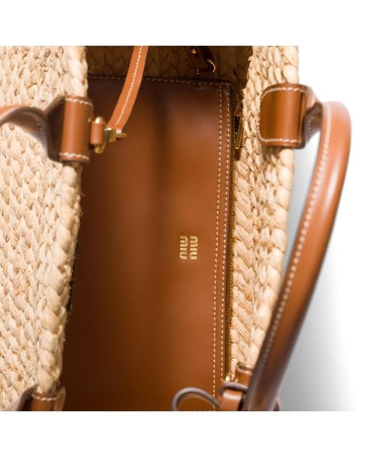 Miu Miu Metallic Raffia Handbag