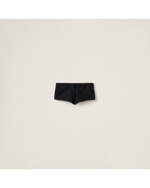 Miu Miu Black Bouclé Shorts
