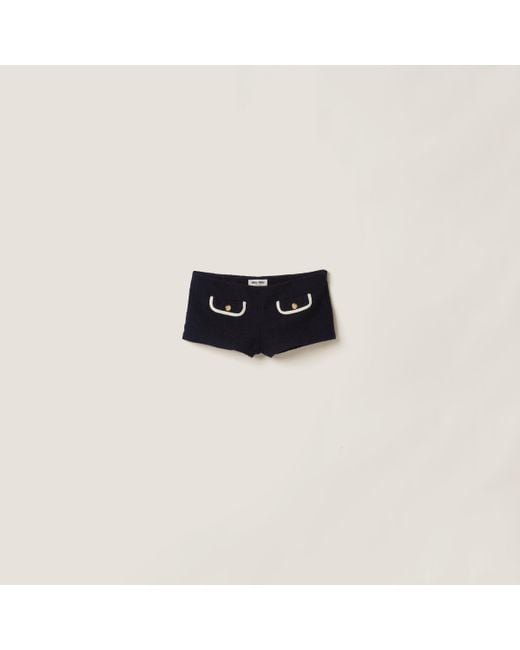 Miu Miu Black Tweed Shorts