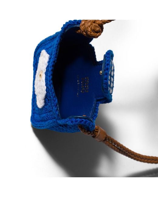 Miu Miu Blue Crochet Earbud Pouch