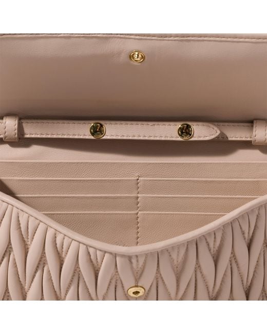 Miu Miu White Matelassé Nappa Leather Wallet