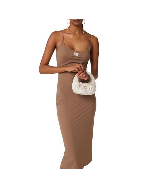 Miu Miu Brown Stretch Jersey Dress