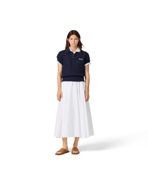 Miu Miu Blue Cotton Polo Shirt