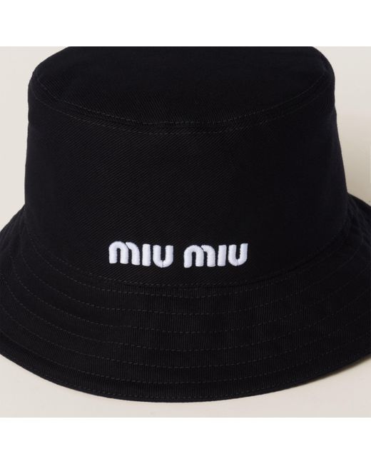 Miu Miu Black Drill Bucket Hat