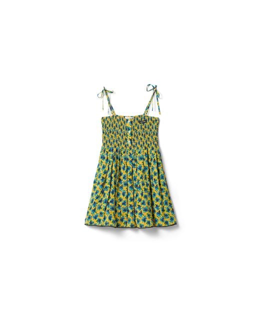 Miu Miu Green Crêpe De Chine Mini-Dress