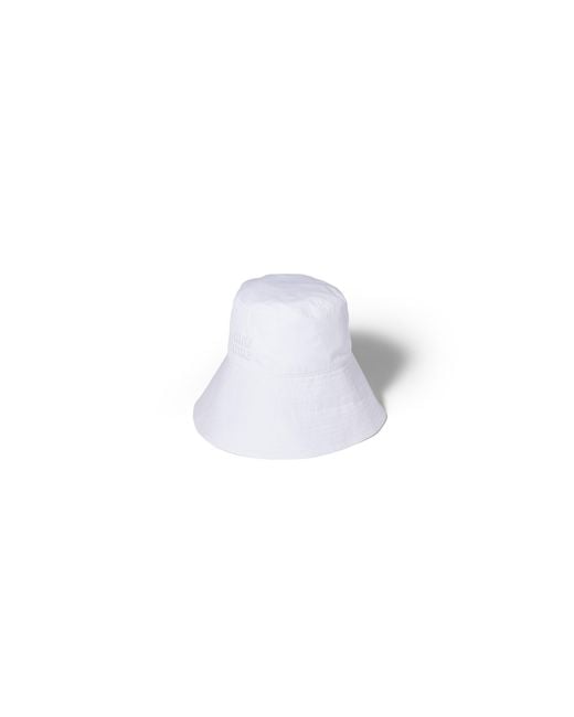Miu Miu White Wide-Brimmed Poplin Bucket Hat