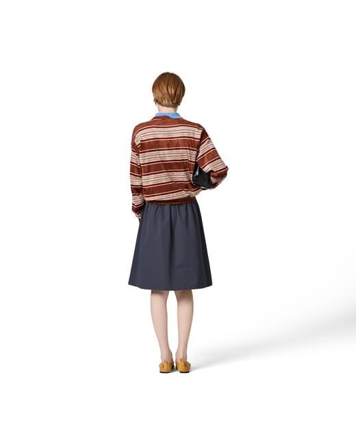 Miu Miu Blue Poplin Skirt