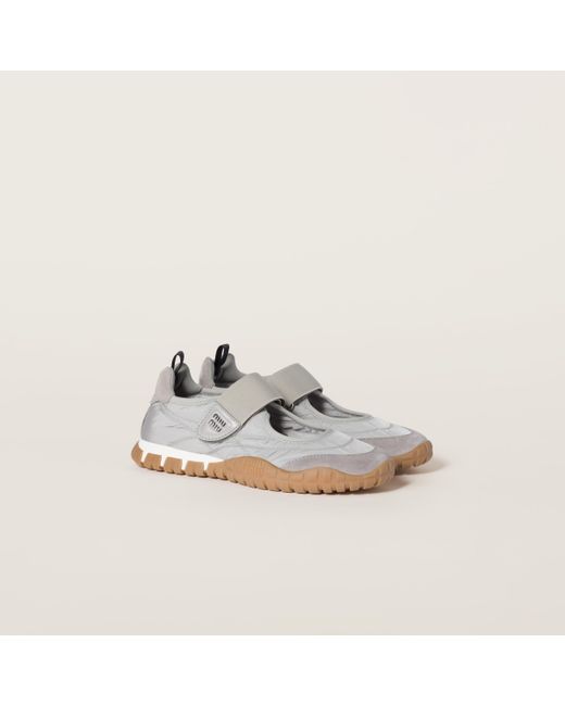 TYRE SNEAKERS IN OFF WHITE TECHNICAL FABRIC AND SUEDE WITH STICKER main image 0