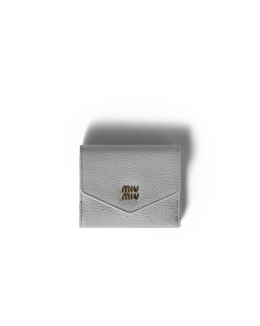 Miu Miu Gray Small Leather Wallet