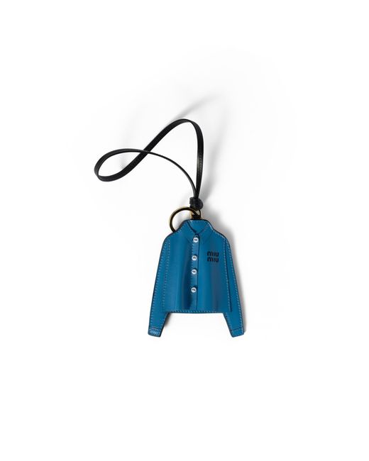 Miu Miu Blue Leather Keychain Trick