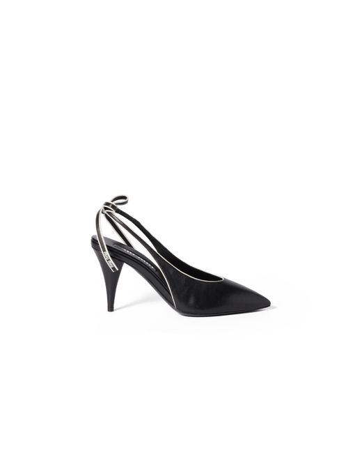 Miu Miu Black Nappa Leather Slingback Pumps