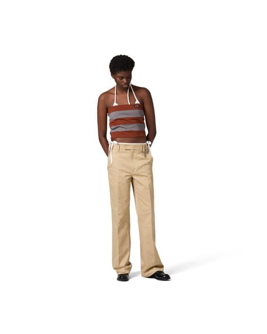 Miu Miu Brown Striped Jersey Top