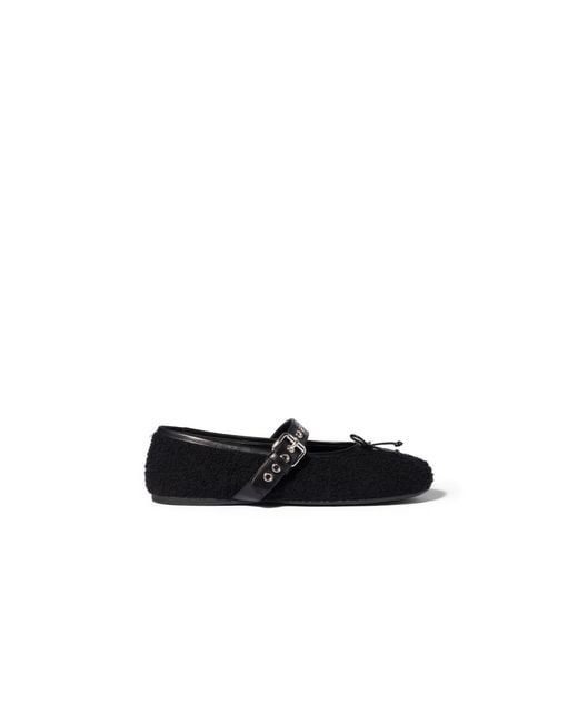 Miu Miu Black Mohair Ballerinas