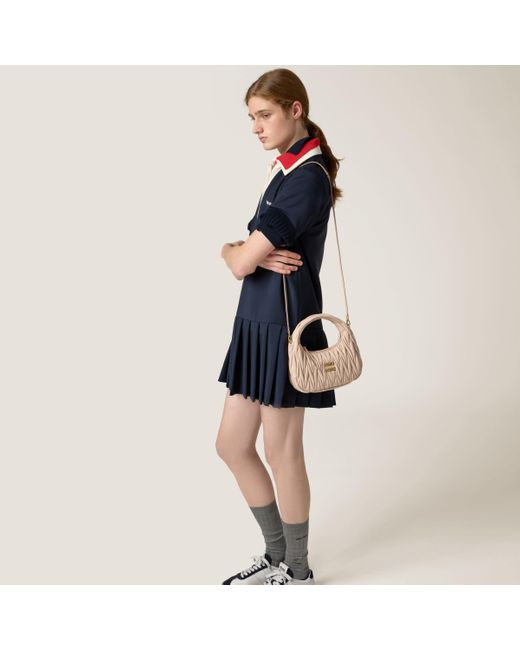 Miu Miu Pink Wander Matelassé Nappa Leather Hobo Bag