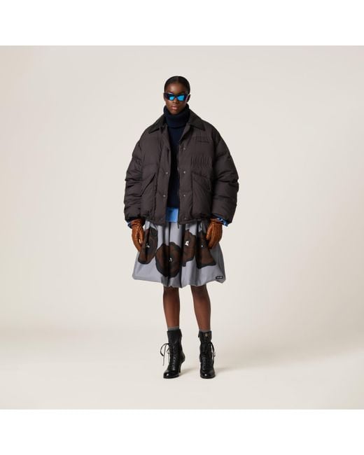 Miu Miu Black Technical Pongé Puffer Jacket