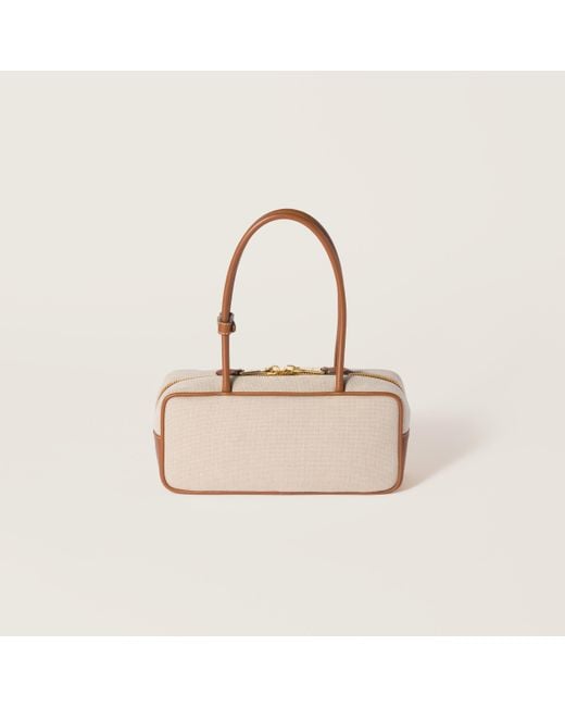 ◆完売前に◆【MiuMiu】Beau キャンバス×レザー バッグ 上品で可愛い》【MiuMiu】ボー キャンバスxレザー バッグ