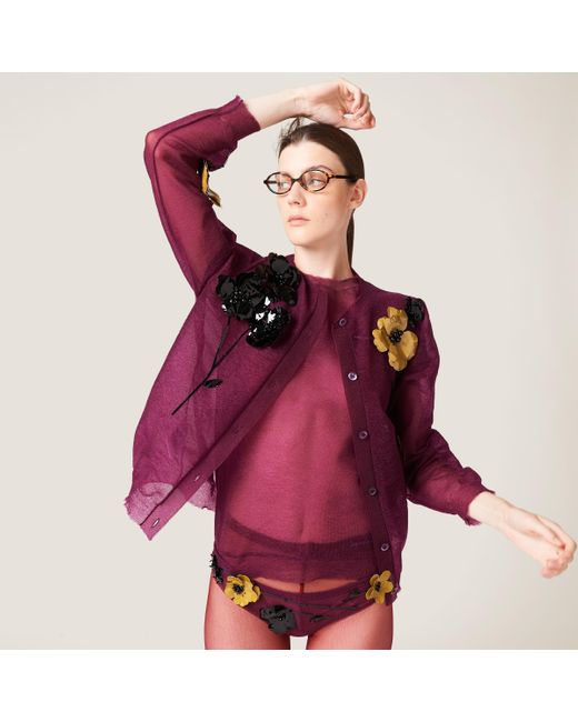 Miu Miu Purple Nylon Sweater