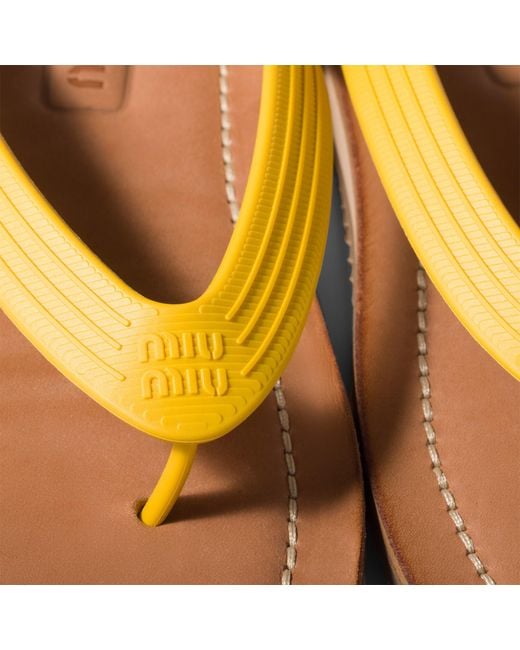 Miu Miu Yellow Thong Sandals