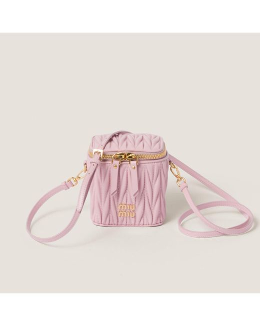 Miu Miu Pink Matelassé Nappa Leather Micro Bag