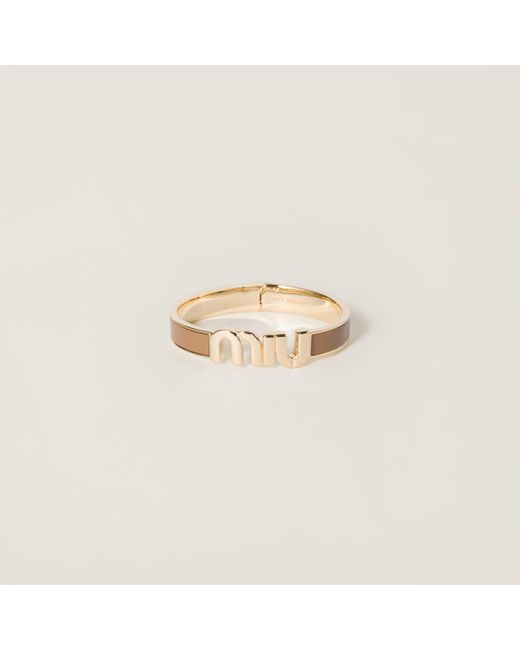 Miu Miu Natural Enameled Metal Bracelet