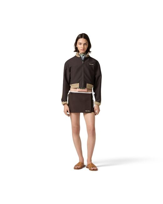 Miu Miu Black Kid Mohair Blouson Jacket