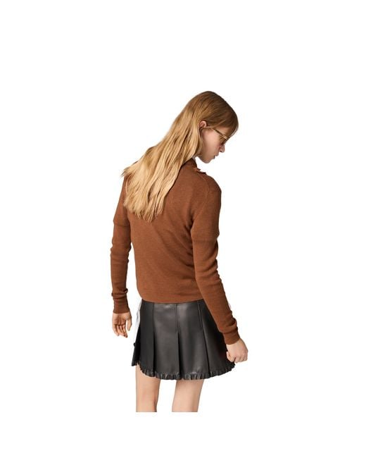 Miu Miu Brown Cashmere And Silk Cardigan