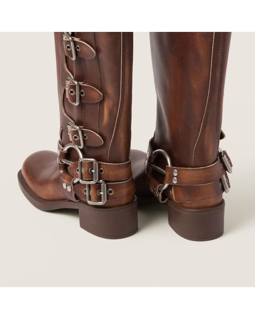 Miu Miu Brown Leather Boots