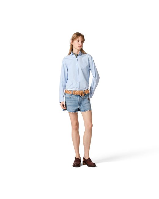 Miu Miu Blue Washed Denim Shorts
