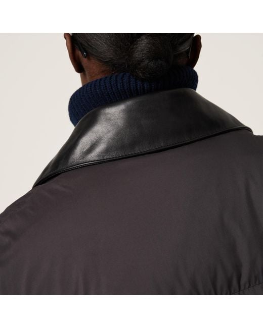 【日本入手困難】Technical ponge cropped down jacket Miu Miu Technical Pongé Puffer Jacket in Black | Lyst