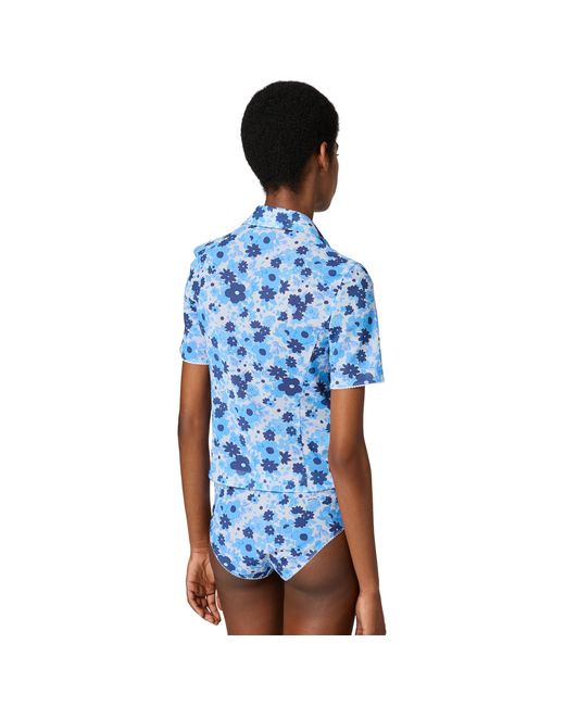 Miu Miu Blue Stretch Fabric Shirt