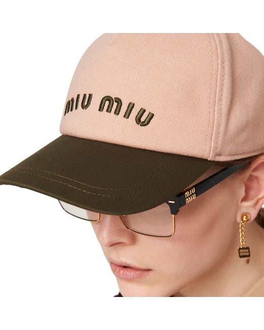 Miu Miu Pink Drill Baseball Cap