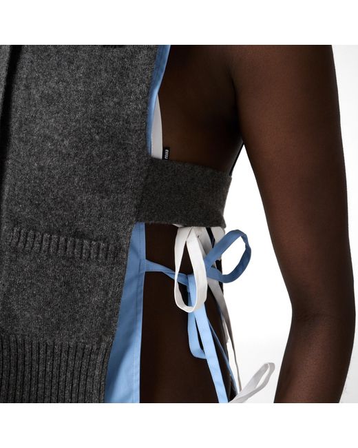 Miu Miu Gray Cashmere Cardigan Vest