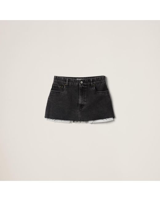 Miu Miu Black Denim Miniskirt