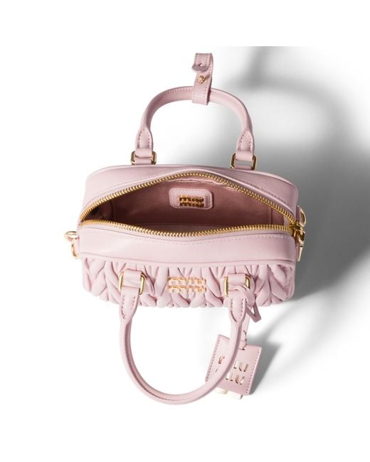 Miu Miu Pink Arcadie Matelassé Nappa Leather Bag