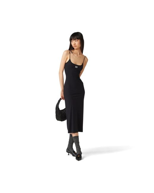 Miu Miu Black Stretch Jersey Dress
