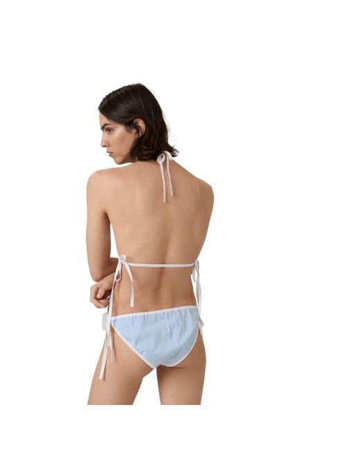 Miu Miu Blue Poplin Bikini Briefs