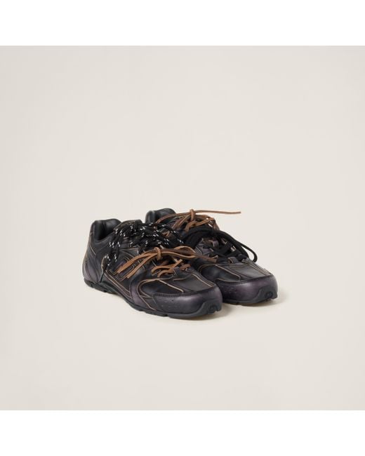 Miu Miu Black New Balance X Miu Miu 530 Sl Leather Sneakers