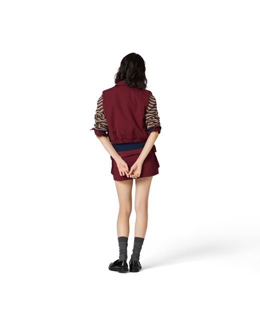 Miu Miu Red Washed Poplin Vest
